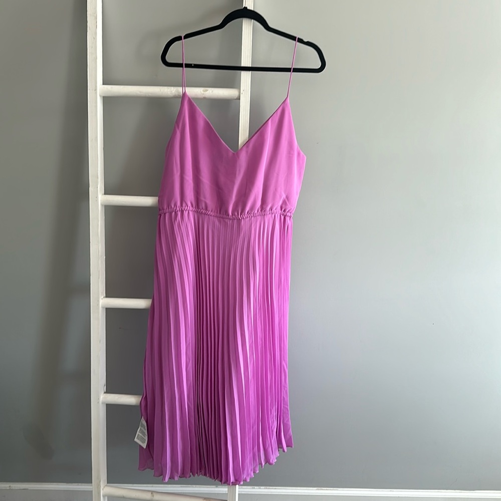 Pleated spaghetti strap dress